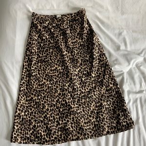 J. Crew midi cheetah print skirt